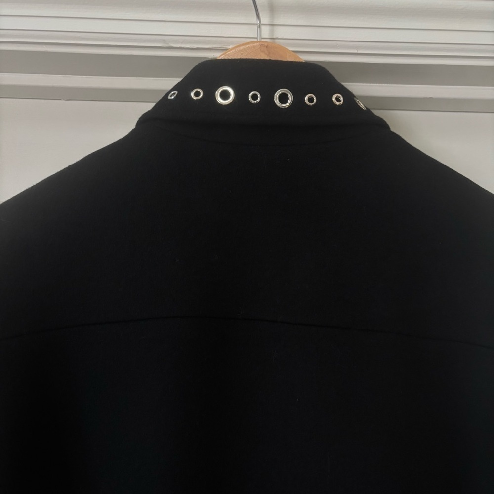 Chico’s Black Silver & Gold Embellished Wool Blend Car Coat Jacket Size 3 US 16 - Picture 5 of 16